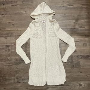 Justice- Shimmery Hooded Cardigan